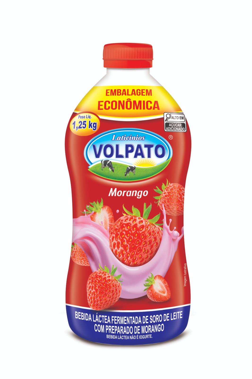 Bebida Láctea Garrafa Sabor Morango 1,25Kg